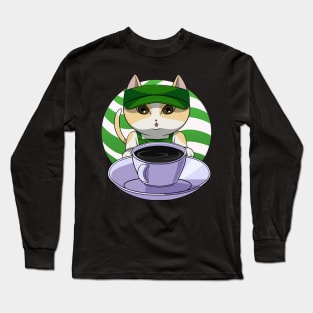 American Shorthair Cat Lover Coffee Barista Long Sleeve T-Shirt